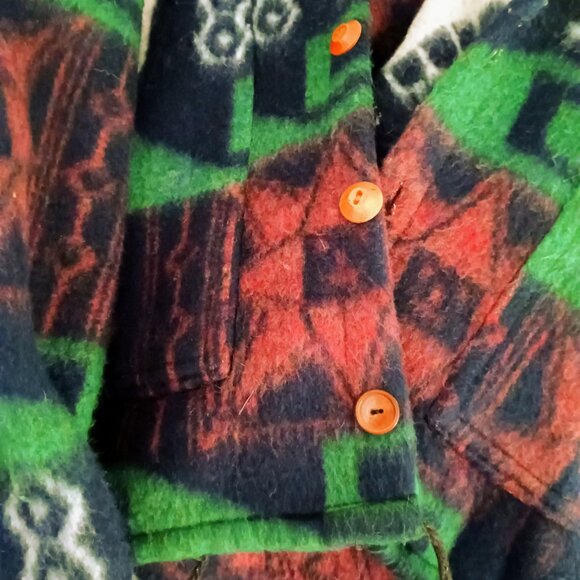 VGUC: Vintage Guatemalan Folk Art Alpaca Hoodie Jacket Sze. XL - Picture 5 of 5